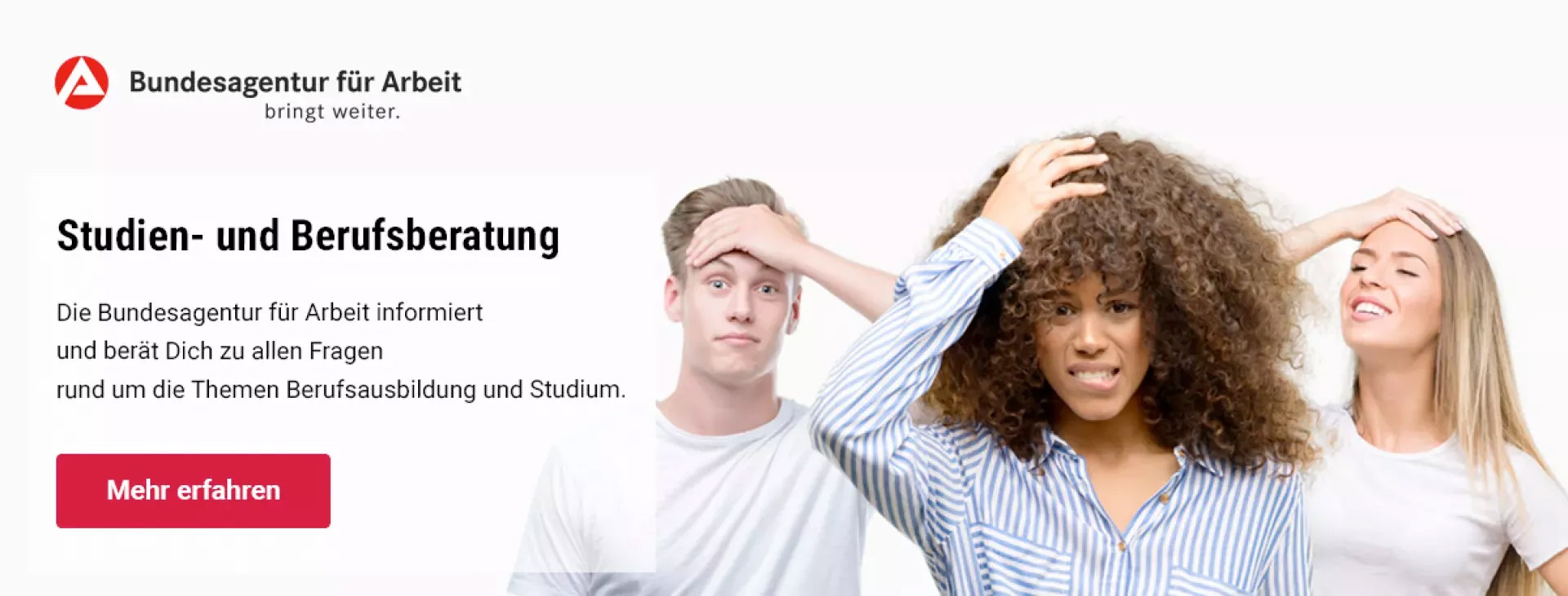 Studien- und Berufsberatung bei der Agentur für Arbeit Banner Agentur für Arbeit