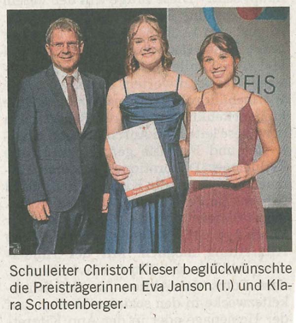 Zeitungsausschnitt zum Henry-Dunant-Preis